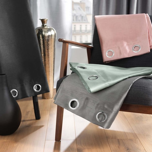 Синьо  перде от микросатен 140x240 cm Shana – douceur d'intérieur-image-4