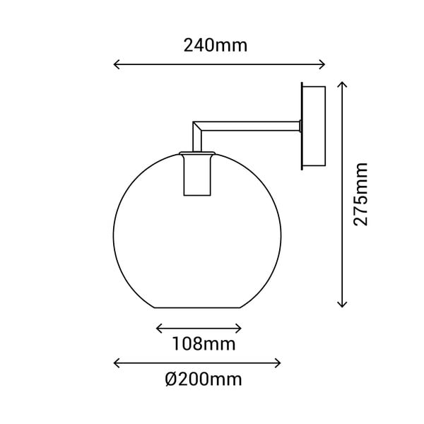 Черна стенна лампа Bogard, ø 20 cm Bogart - SULION-image-4