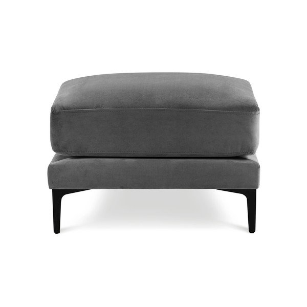 Табуретка за крака от сиво кадифе Harmony - Kooko Home