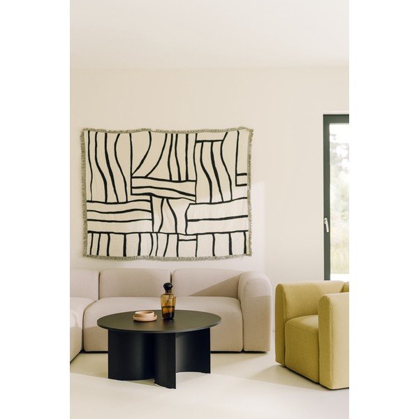 Черна кръгла масичка за кафе с ясенов плот ø 95 cm Gavo – noo.ma-image-2