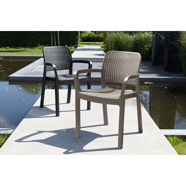 Тъмнокафяв пластмасов градински стол Samanna – Keter-image-2