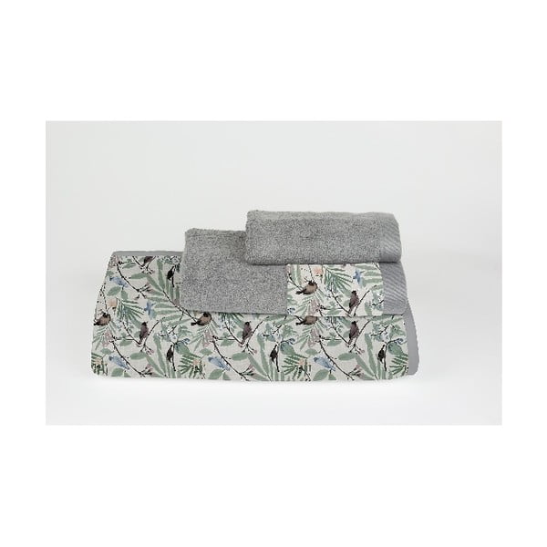 Комплект от 3 носни кърпички от памук и микрофибър "Тропически папагали Tropical Birds - Surdic