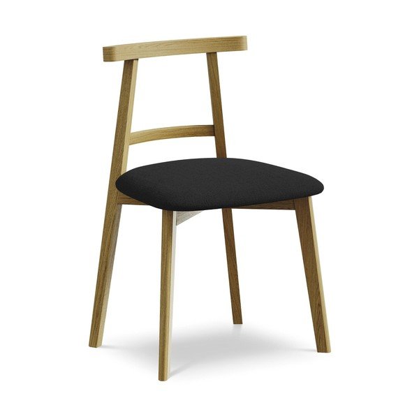 Черен трапезен стол от масивна дървесина Ohelo – Makamii