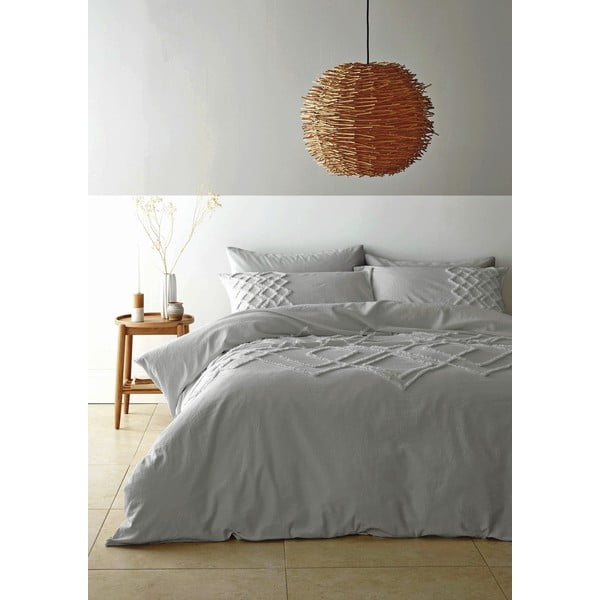 Сиво памучно спално бельо Diamond, 200 x 200 cm - Pineapple Elephant-image-1