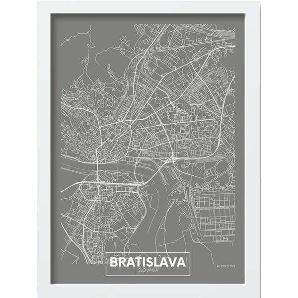 Плакат в рамка 40x55 cm Bratislava - Wallity