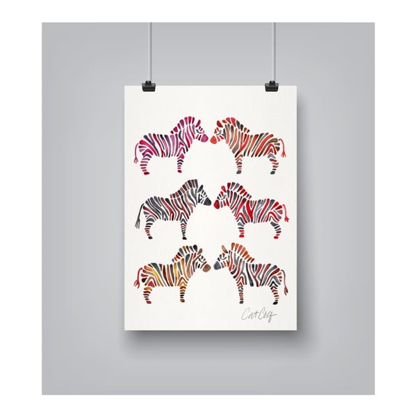 Plakát Americanflat Rainbow Zebras by Cat Coquillette, 30 x 42 cm