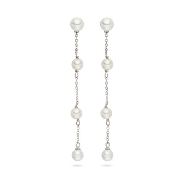 Perlové visící náušnice Pearls Of London Elegance, 7,5 cm