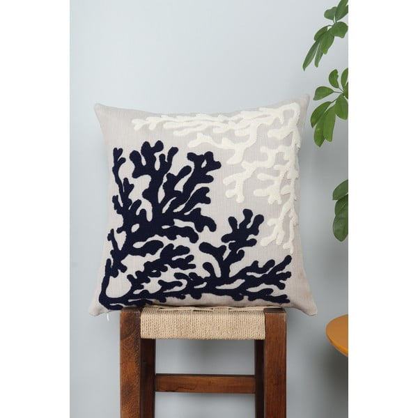 Ленена декоративна възглавница 43x43 cm Mercan – Mioli Decor-image-1