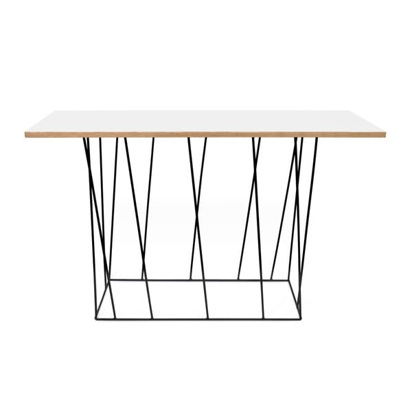 Bílý konzolový stolek s černými nohami TemaHome Helix, 40 x 120 cm