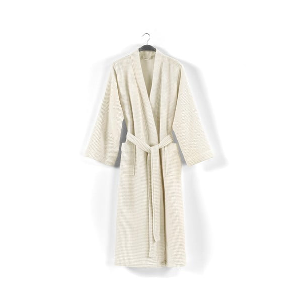 Кремав памучен халат за баня L'appartement L DUPLICITA Mia - Foutastic