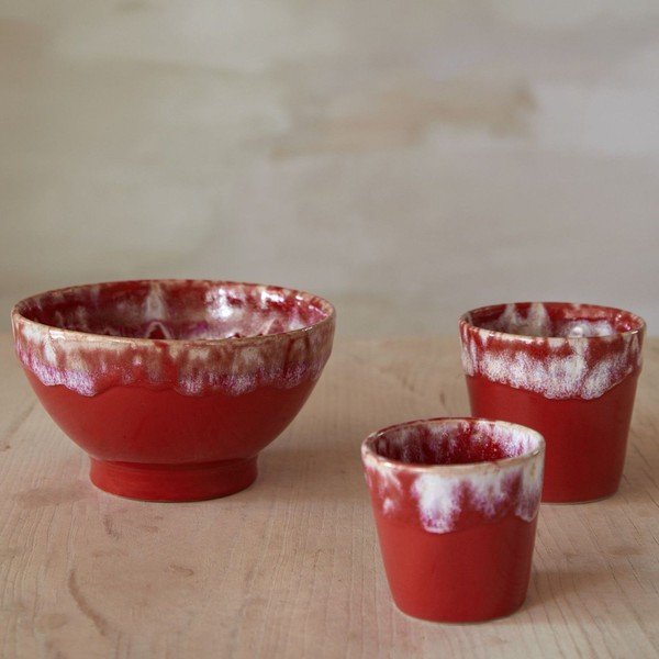 Червени керамични купички в комплект от 4 части ø 15 cm Latte - Costa Nova-image-1