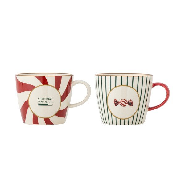 Глинени чаши в комплект 2 бр. с коледни мотиви 380 ml Yule – Bloomingville