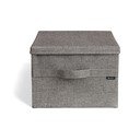Сива текстилна кутия за съхранение с капак 36x46x25 cm Soft Storage Large – Bigso