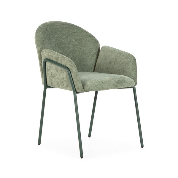 Зелени тапицирани трапезни столове в комплект 2 бр. Aslin – MOME