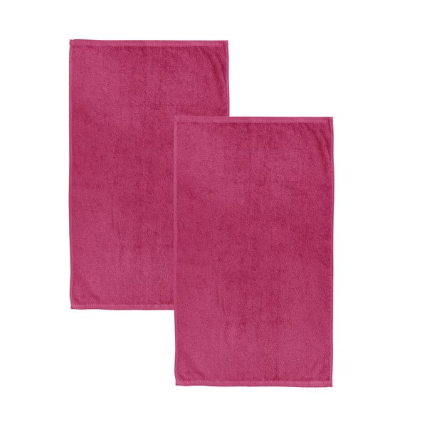 Тъмнорозови бързосъхнещи памучни хавлиени кърпи от тери в комплект от 2 бр. 90x140 cm Quick Dry – Catherine Lansfield
