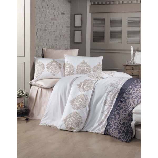 Спално бельо за единично легло от памучен сатен Victoria , 140 x 200 cm Asrin - Mijolnir