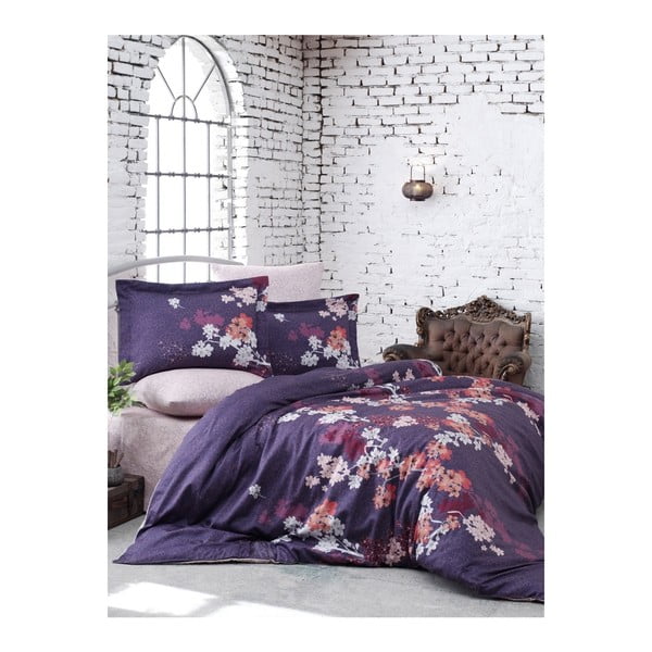 Спално бельо с памучен сатен за двойно легло Chery, 160 x 220 cm - Unknown