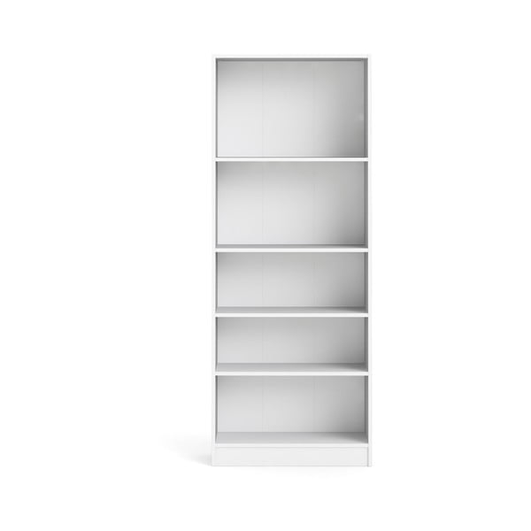 Бял шкаф за книги 79x203 cm Basic - Tvilum