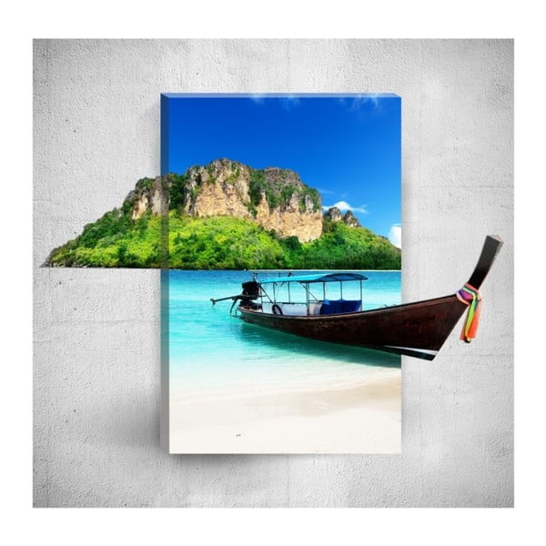 Nástěnný 3D obraz Mosticx Tropical Boat, 40 x 60 cm
