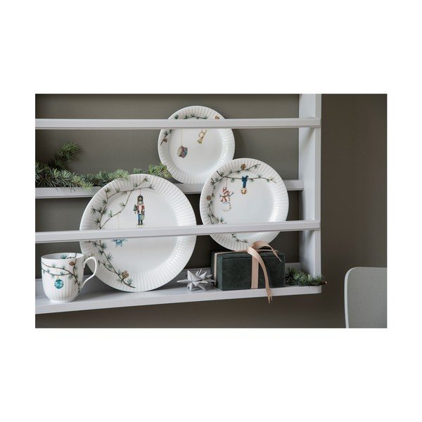Бяла порцеланова чиния с коледен мотив ø 22 cm Hammershøi Christmas – Kähler Design-image-4