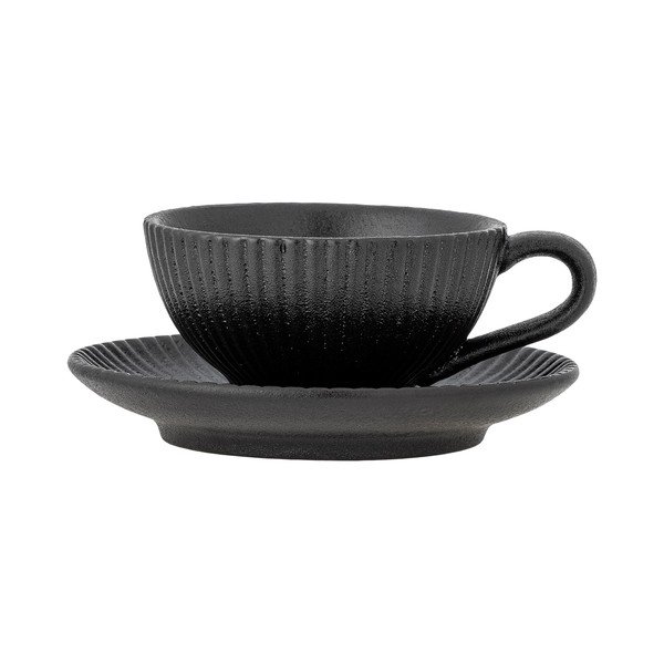 Черна керамична чаша за капучино 200 ml Neri – Bloomingville