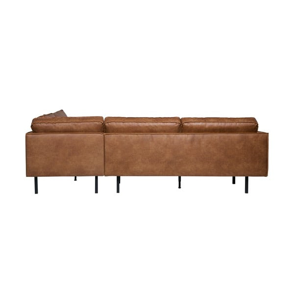 Кафяв ъглов диван от изкуствена кожа (десен ъгъл/L форма) Rodeo – WOOOD-image-4
