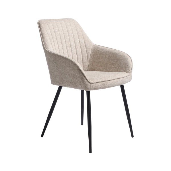 Бежов тапициран трапезен стол с подлакътници Nolan – Unique Furniture