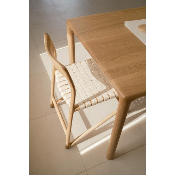 Трапезен стол от масивна дъбова дървесина с черна седалка Fawn - Gazzda-image-1