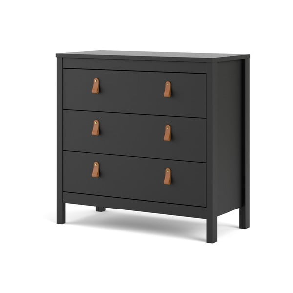 Черен нисък скрин 82x80 cm Madrid – Tvilum-image-4