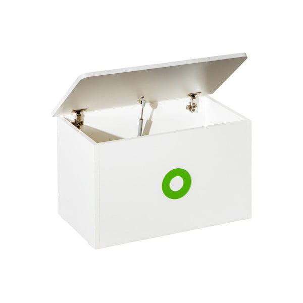 Bílý box na hračky se zelenými detaily KICOTI Circle