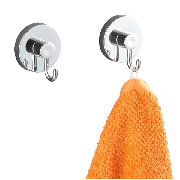 Самозадържащи се пластмасови куки в комплект от 2 броя в блестящо сребристо Vacuum-Loc - Wenko-image-4