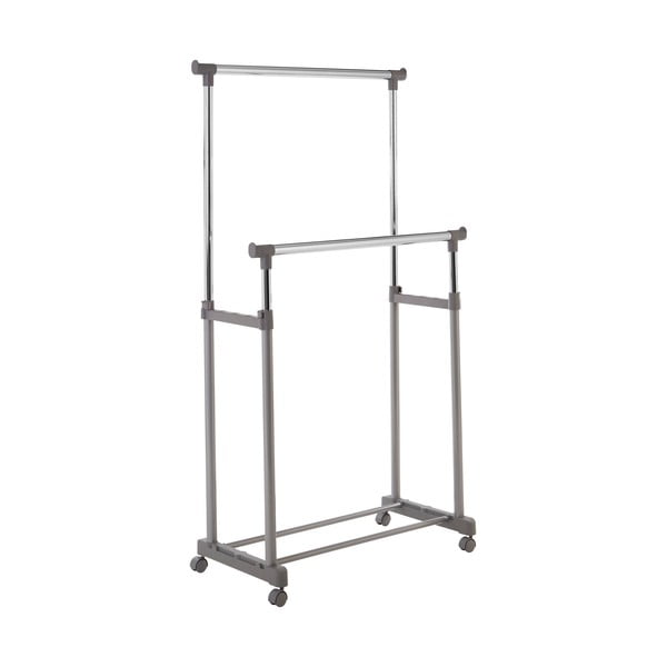 Метална телескопична стойка за дрехи на колелца в сребрист цвят – Premier Housewares-image-2