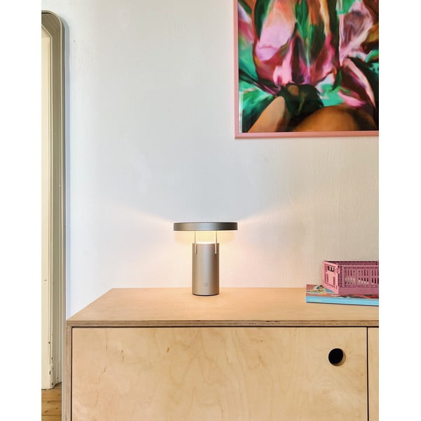 Светлосива LED затъмняваща се настолна лампа (височина 20 cm) BringMe – Hübsch-image-1