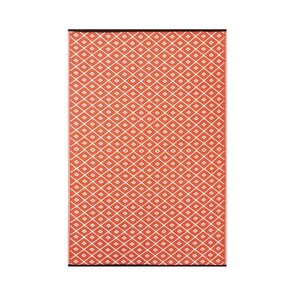 Oranžovo-bílý oboustranný koberec vhodný i do exteriéru Green Decore Karma, 120 x 180 cm