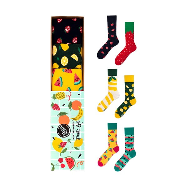Комплект от 3 чифта чорапи Плодове, размер 35-38 - Many Mornings
