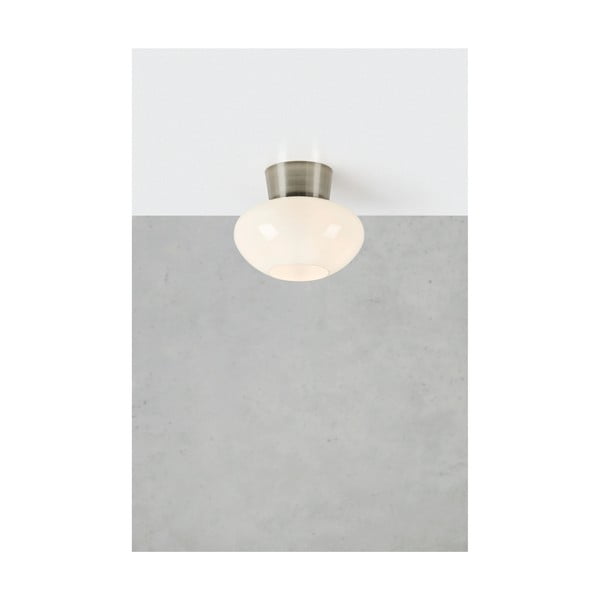 Бяло/сребристо осветително тяло за таван със стъклен абажур Malaga – Markslöjd-image-1