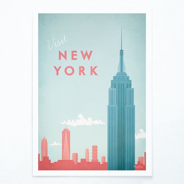 Плакат , 30 x 40 cm New York - Travelposter