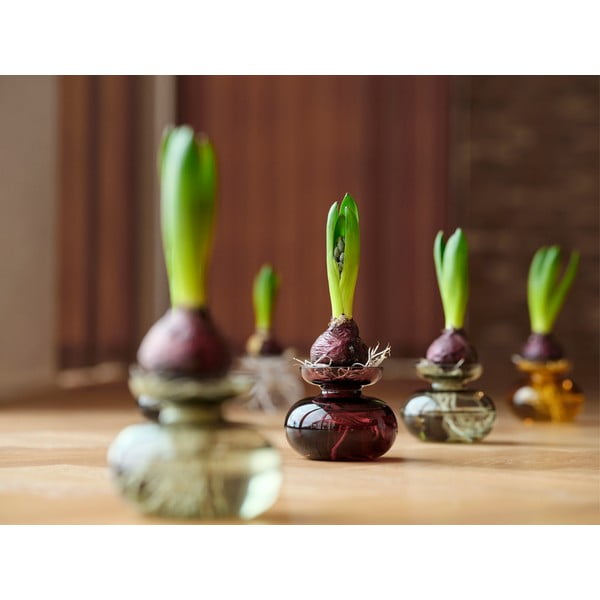 Светлосива стъклена ръчно изработена ваза (височина 9 cm) Inu – Zone-image-3