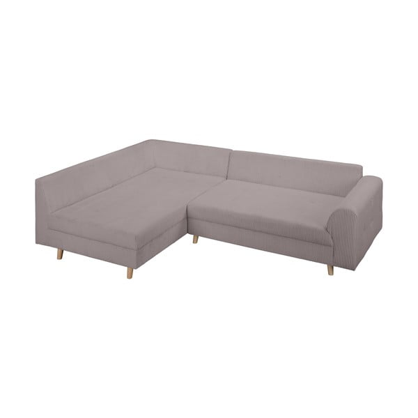 Ъглов диван от сив велур (ляв ъгъл) Ariella - Ropez-image-4