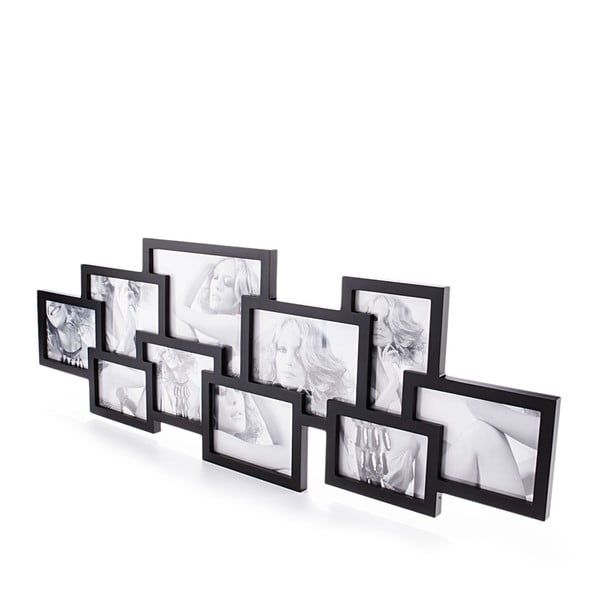 Черна стенна фоторамка за 10 снимки Колаж - Tomasucci