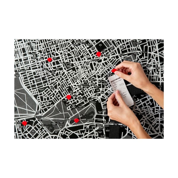 Černá nástěnná mapa světa Palomar Pin World, 126 x 68 cm-image-4