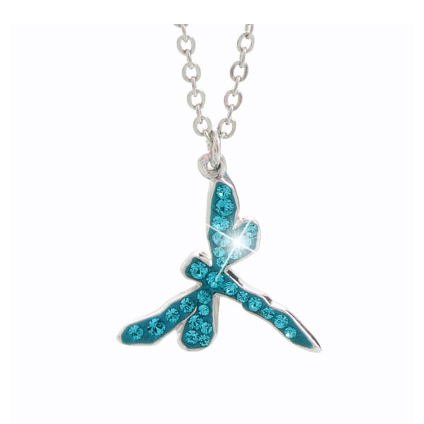 Náhrdelník se Swarovski Elements Laura Bruni Dragonfly Luxury Aquamarine