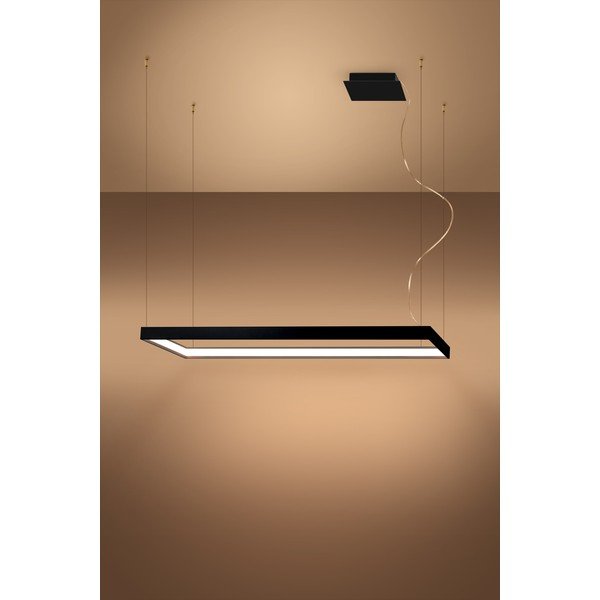 Черно метално LED висящо осветително тяло TUULA – Thoro-image-2
