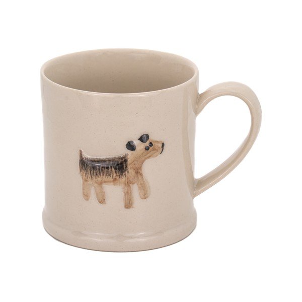 Бежова керамична чаша 225 ml Dog – Sass & Belle