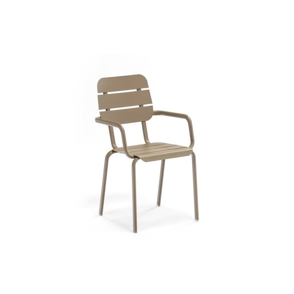 Кафяво-бежови градински столове в комплект от 4 бр. метални Alicante – Ezeis