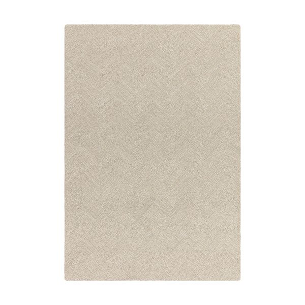 Кремав ръчно изработен килим със смес от вълна 120x170 cm Theodore Chevron – Asiatic Carpets