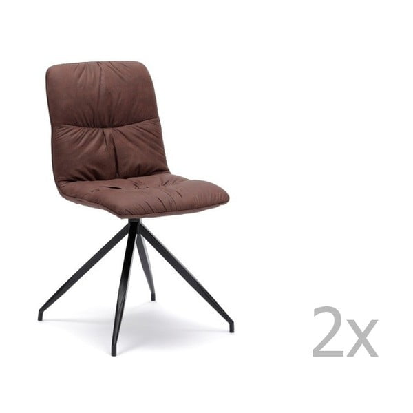 Sada 2 hnědých židlí Design Twist Galena