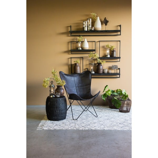 Матово черно стенен рафт от масивно манго 120 cm Maddison – Light & Living-image-1