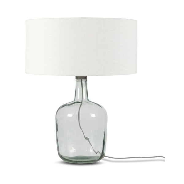 Настолна лампа с бял абажур и конструкция от рециклирано стъкло Мурано, ⌀ 47 cm - Good&Mojo