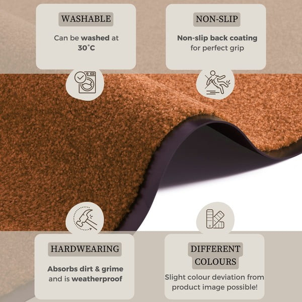 Оранжева изтривалка Wash & Clean, 39 x 58 cm - Hanse Home-image-2